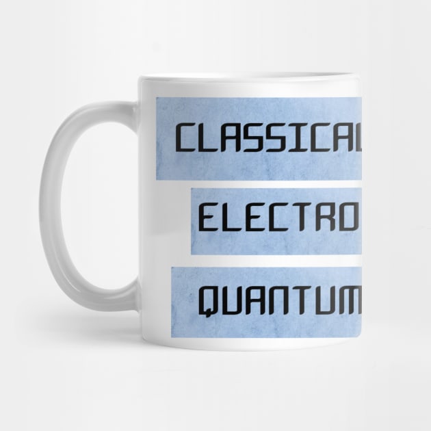 Classical mechanics, Electromagnetism, quantum mechanics by Blueberry Pie 